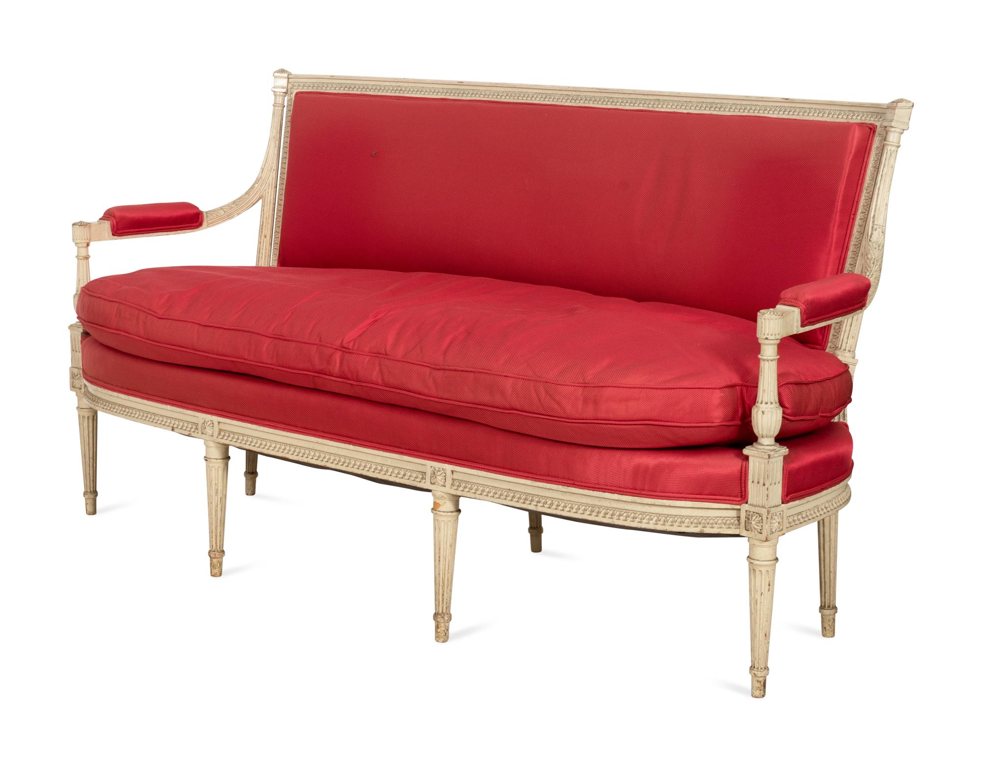 A Directoire Style Gray-Painted Canape