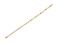 An 18 Karat Yellow Gold and Diamond Bracelet, 10.60 dwts.