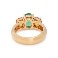 EMERALD, YELLOW SAPPHIRE AND DIAMOND RING