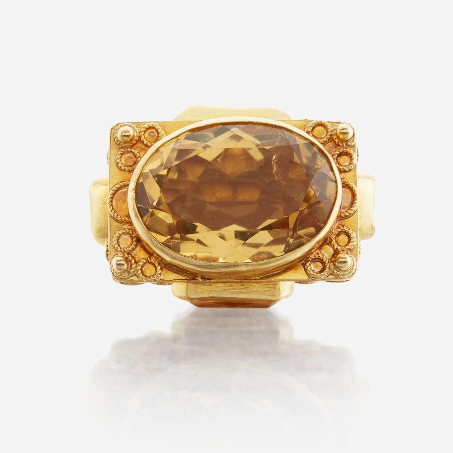 A collection of three Victorian gold and gem-set items
