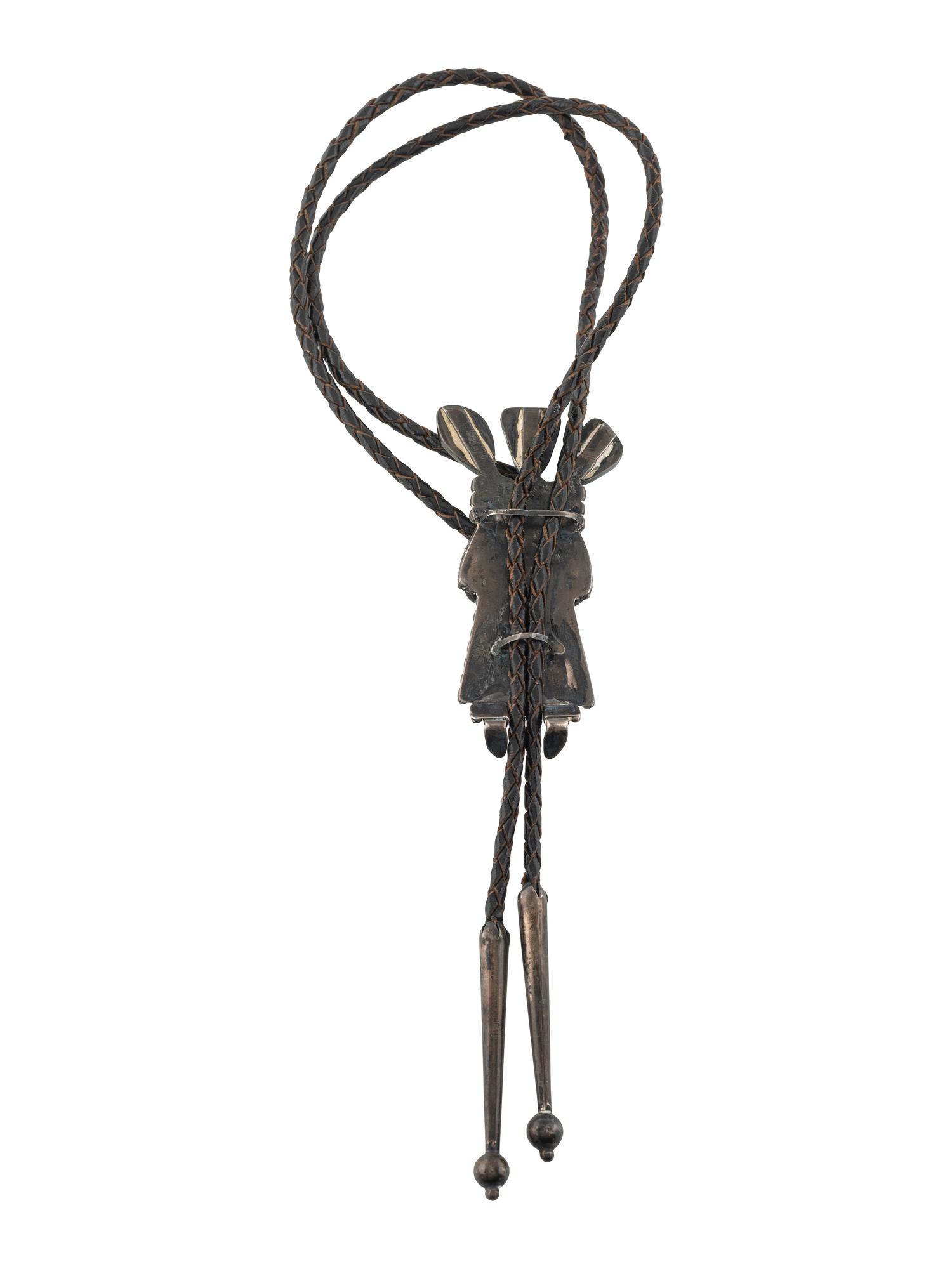A Navajo Silver and Turquoise Katsina Bolo