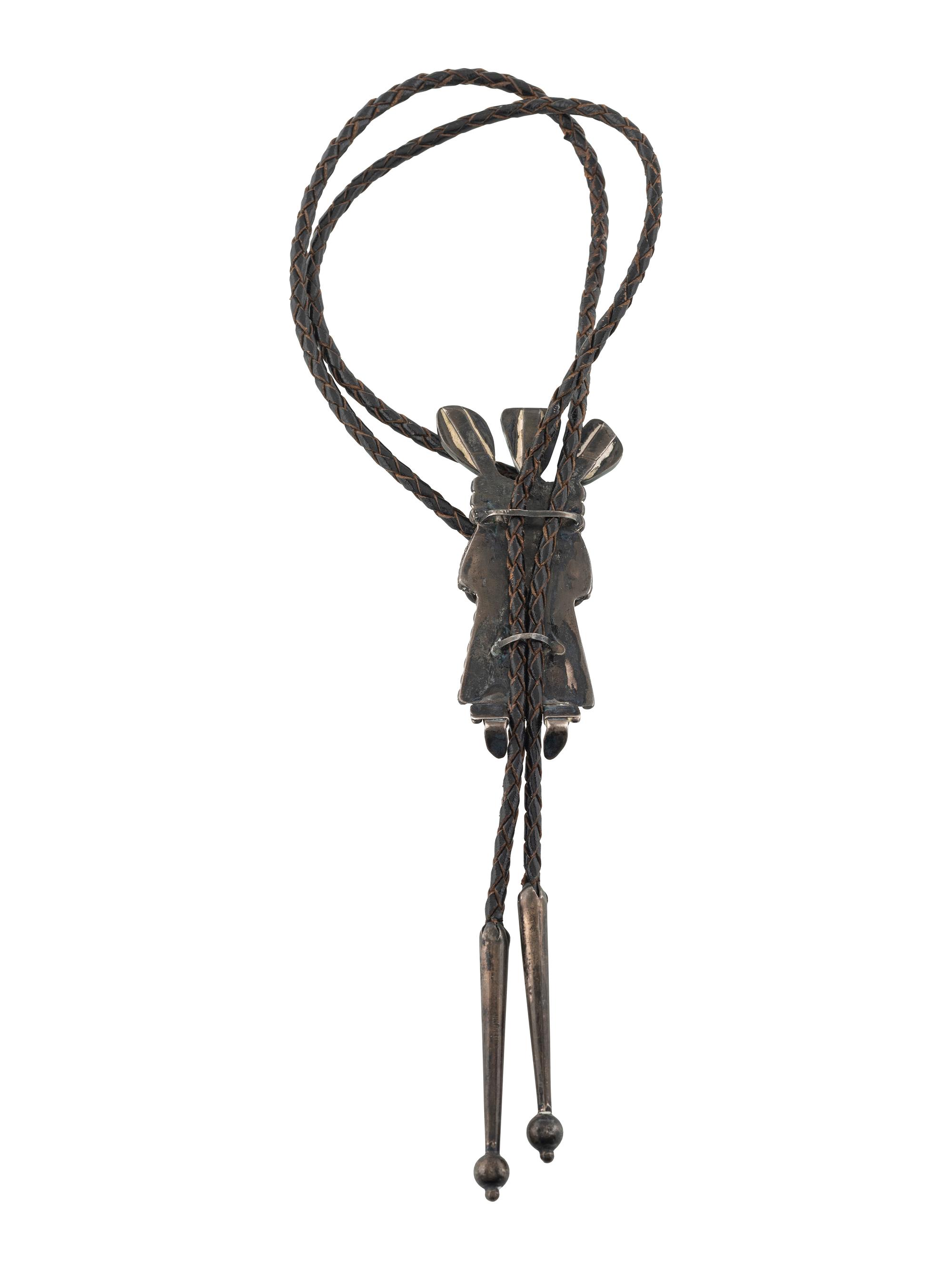 A Navajo Silver and Turquoise Katsina Bolo