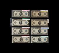 A Collection of Eight Series 1914 Federal Reserve Notes