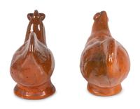 Two Jugtown Pottery Chicken Shakers