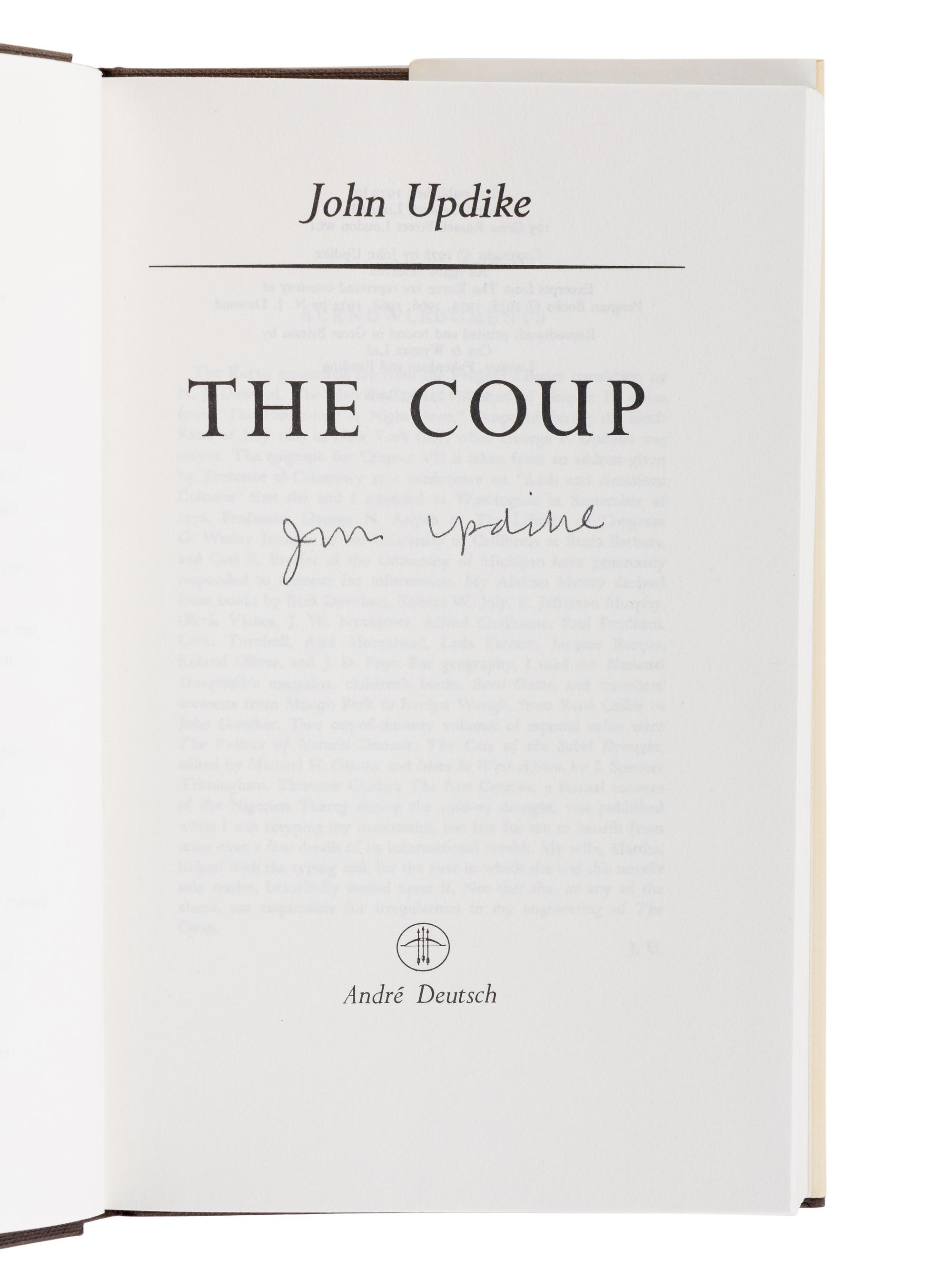 UPDIKE, John (1932-2009). A group of 19 FIRST EDITIONS of Updike’s works, MANY SIGNED, comprising: