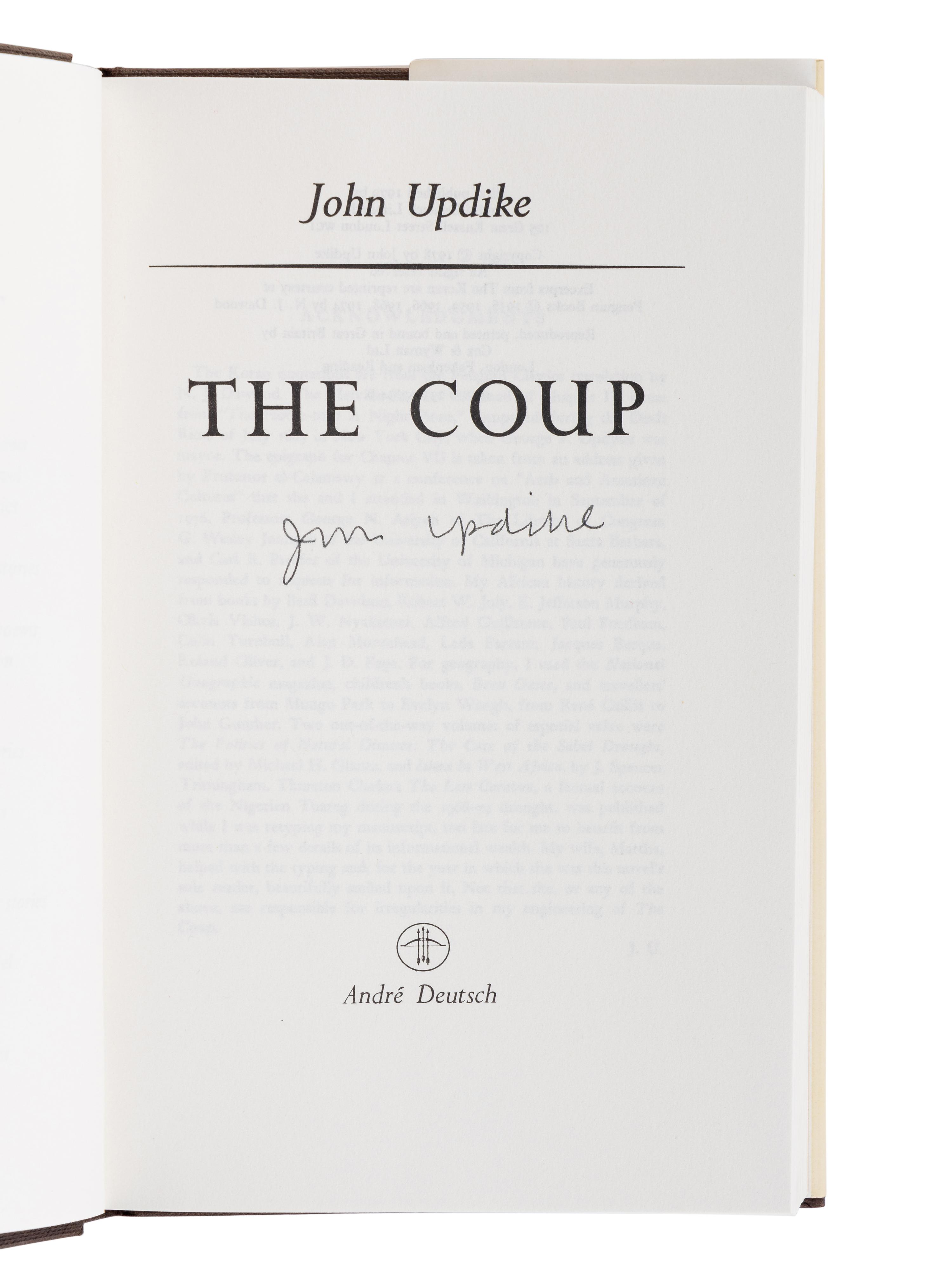 UPDIKE, John (1932-2009). A group of 19 FIRST EDITIONS of Updike’s works, MANY SIGNED, comprising: