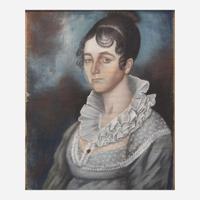 Attributed to James Martin (English, active mid-Atlantic states 1794-1820) A Pair of Portraits: A Young Lady and Gentleman