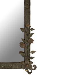 A Wrought Iron Framed Mirror
