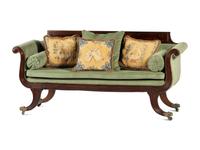 A Classical Velvet Upholstered Mahogany Sofa