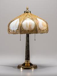 Cattail Slag Glass Lamp American, Early 20th Century slag…