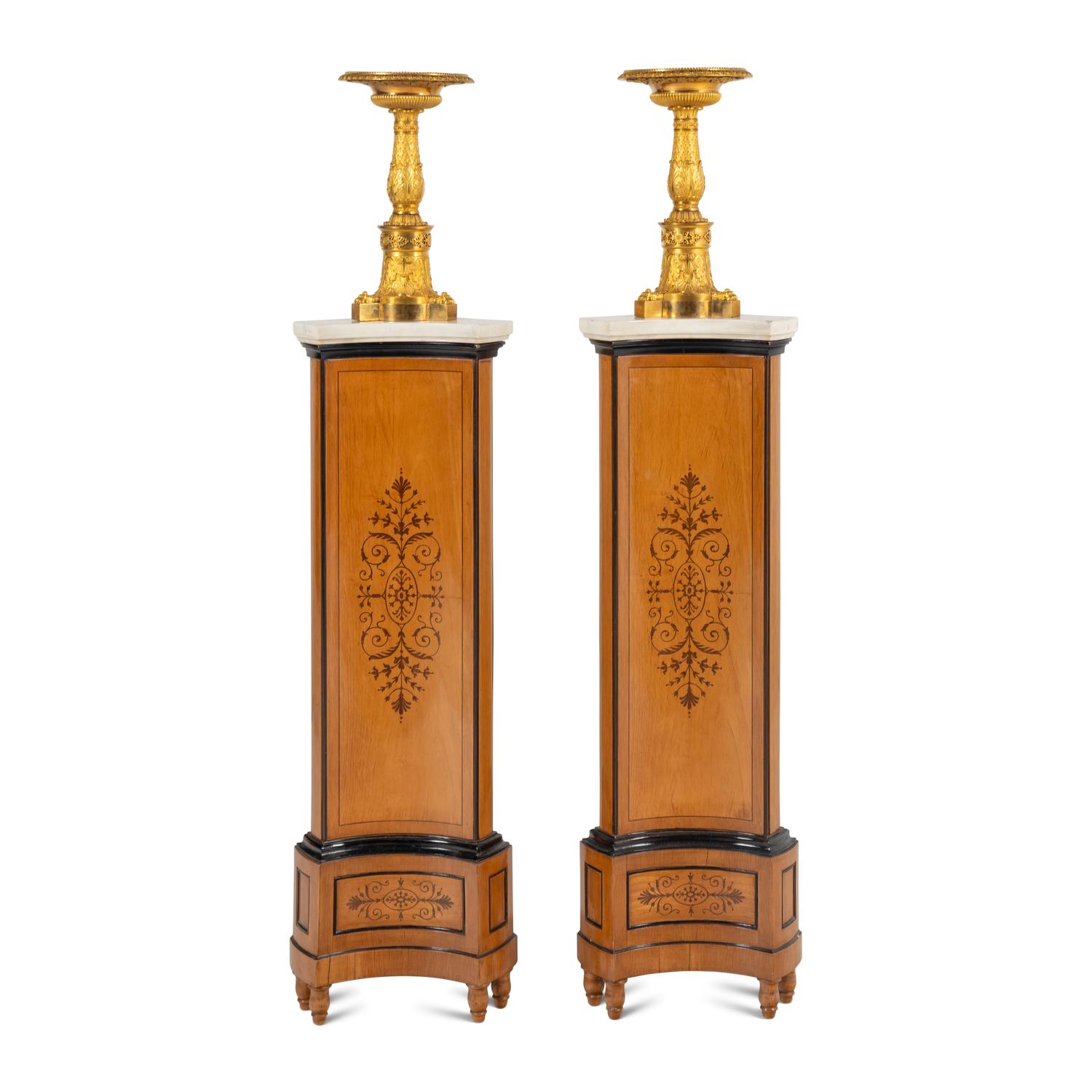 A Pair of Late Empire Gilt Bronze Tazze