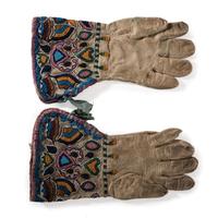 Apsáalooke (Crow) Beaded Hide Gauntlets