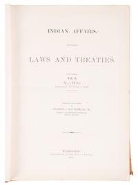 [NATIVE AMERICANS]. KAPPLER, Charles J. (1868-1946), compiler. Indian Affairs: Laws and Treaties. Washington: Government Printing Office, 1904-1929.