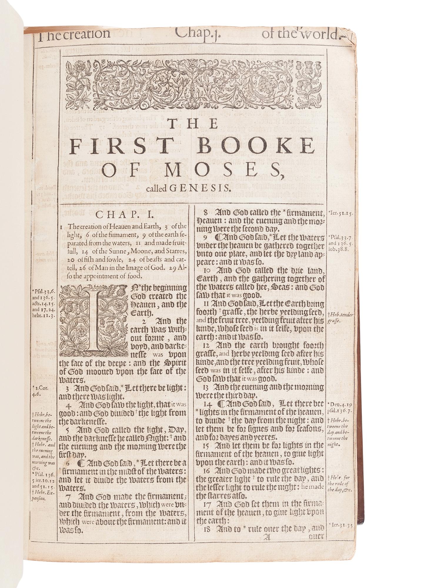 [BIBLE, in English]. The Holy Bible, Conteyning the Old Testament, and the New … London: Robert Barker, 1611.