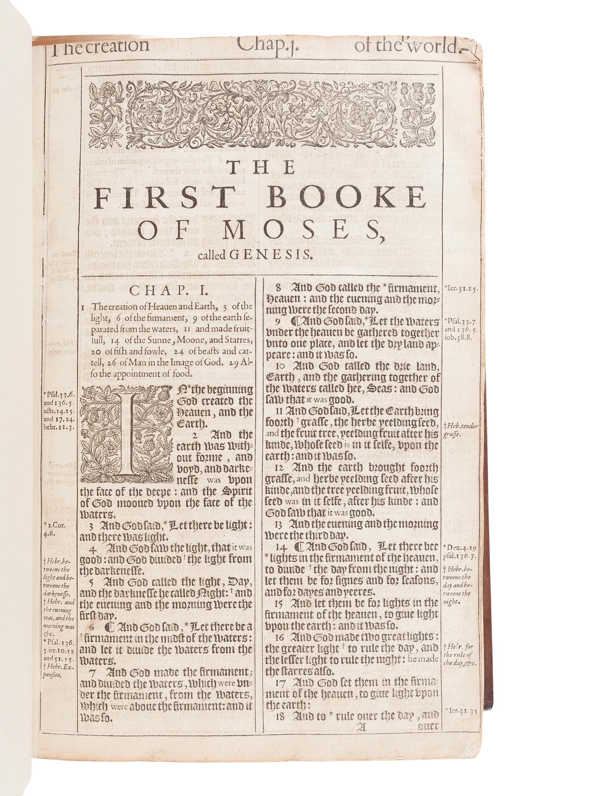 [BIBLE, in English]. The Holy Bible, Conteyning the Old Testament, and the New … London: Robert Barker, 1611.