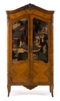 A Louis XV Gilt Bronze and Coromandel Lacquer Mounted Armoire Height 83 x width 44 x depth 17 1/2 inches. — LATE 19TH CENTURY