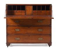 A George III Style Campaign Chest Height 40 1/2 x width 41 1/4 x depth 20 1/8 inches. — 19TH CENTURY