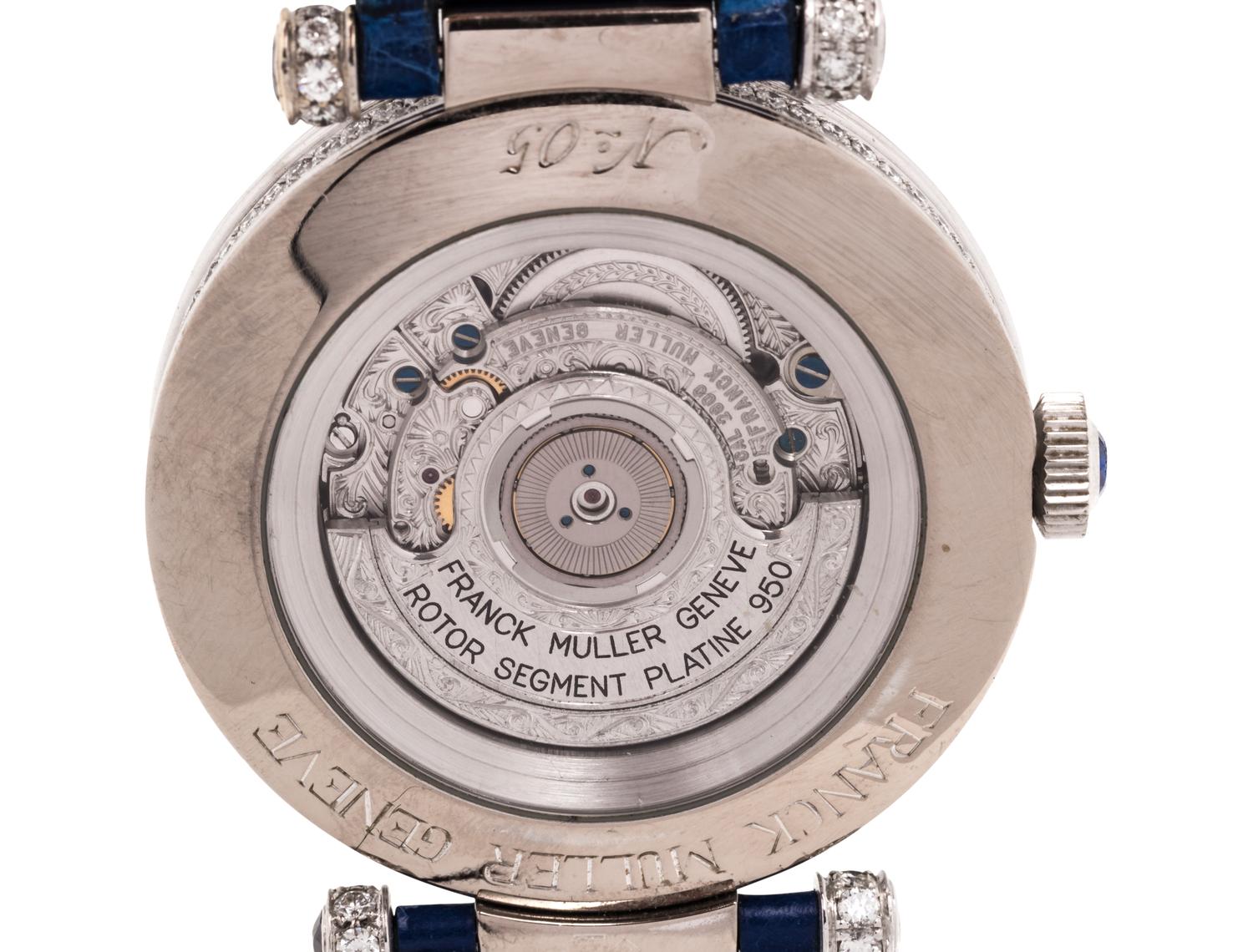 FRANCK MULLER, 18K WHITE GOLD AND DIAMOND REF. DM 42D2RCD 'DOUBLE MYSTERY' WRISTWATCH