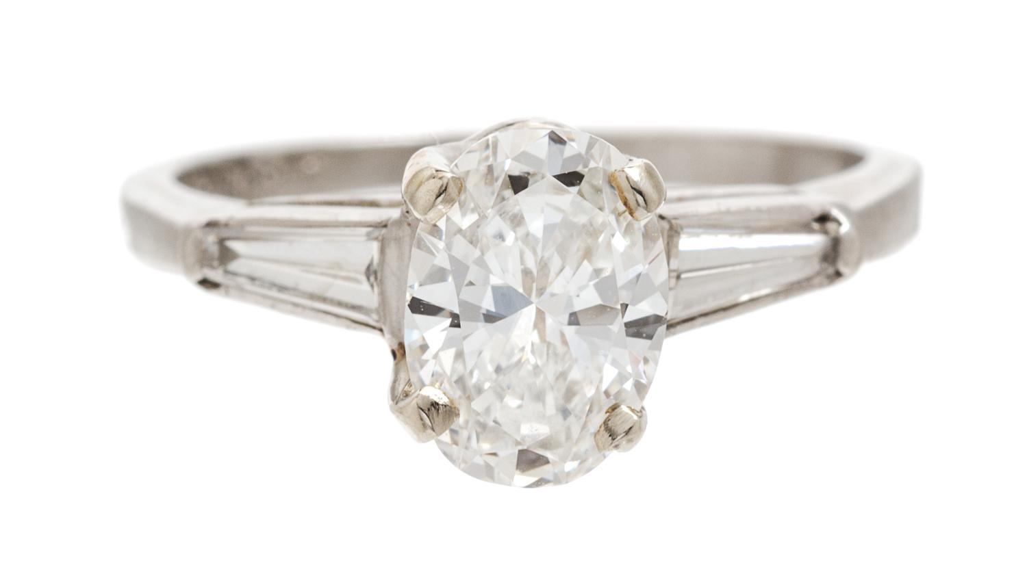 A Platinum and Diamond Ring, 2.40 dwts.