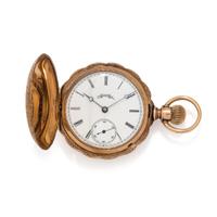 ELGIN, 14K YELLOW GOLD HUNTER CASE POCKET WATCH