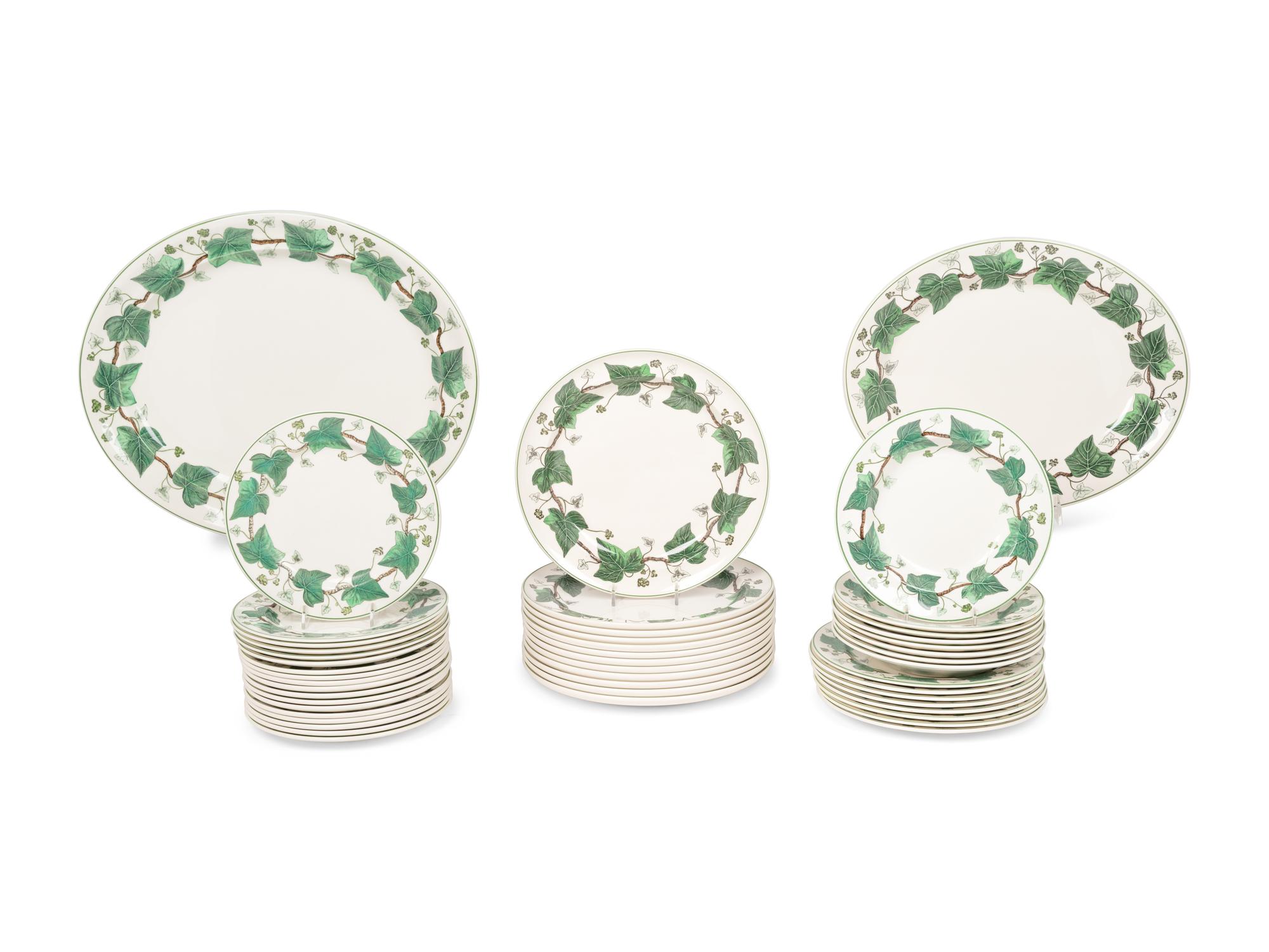 A Wedgwood Napoleon Ivy Queensware Dinner Service