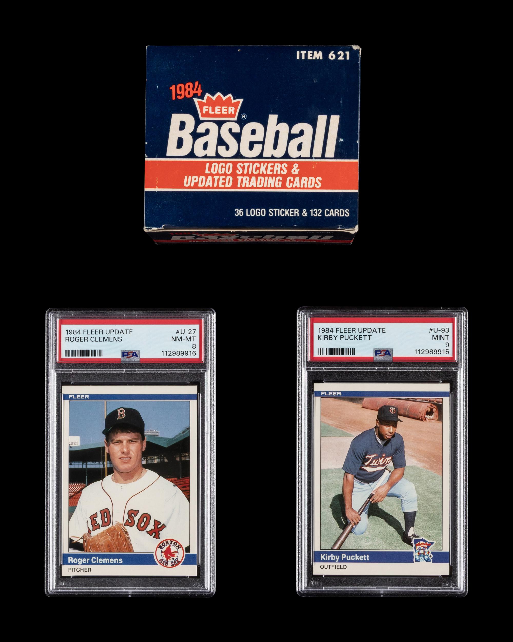 A 1984 Fleer Baseball Update Set Including PSA Graded Kirby Puckett (PSA 9) and Roger Clemens (PSA 8) Rookie Cards