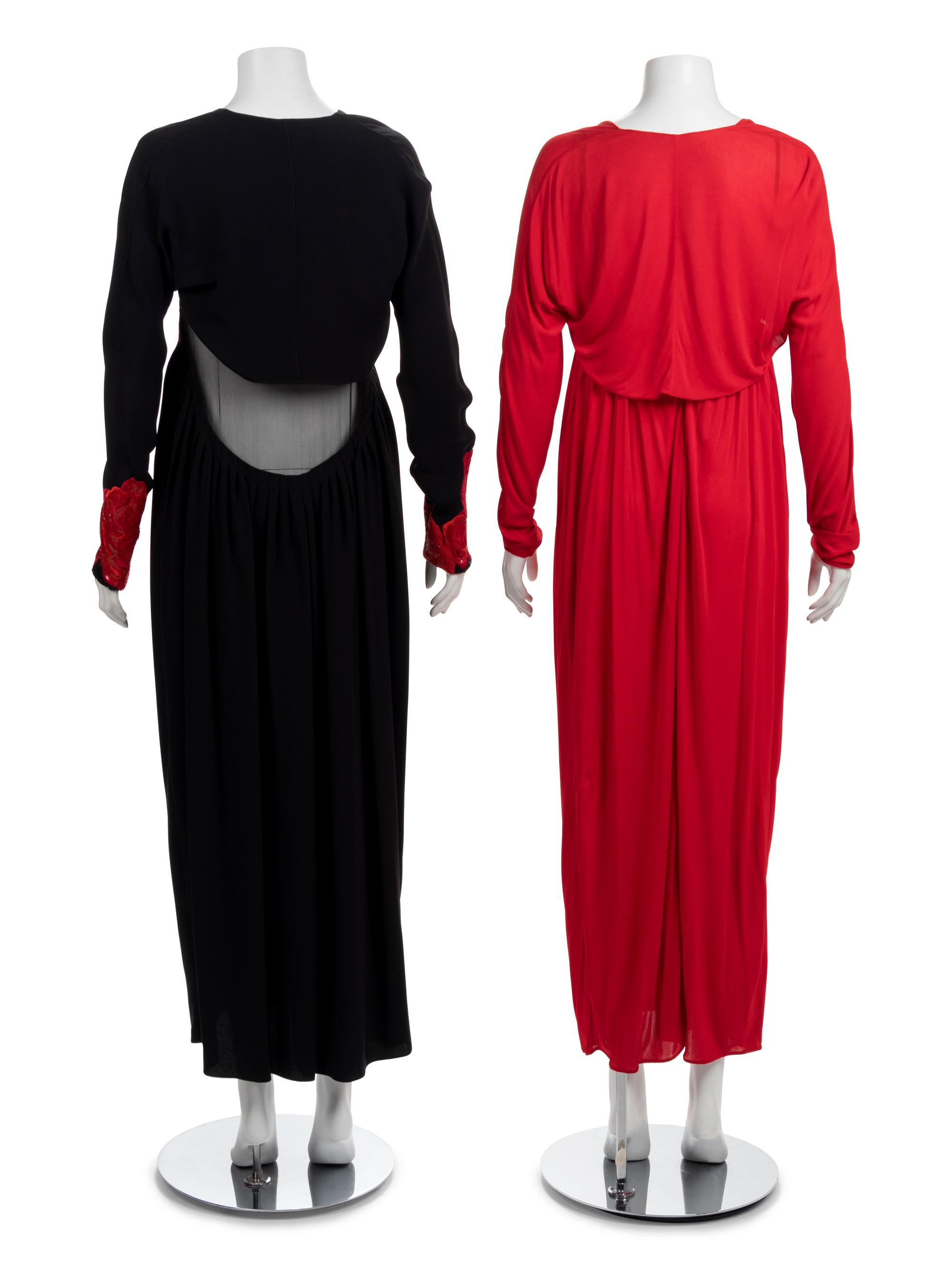 Two Geoffrey Beene Dresses with Jackets, Spring 1989