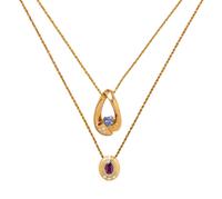COLLECTION OF YELLOW GOLD, DIAMOND AND GEMSTONE PENDANT/NECKLACES