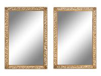 A Pair of Continental Painted and Parcel-Gilt Mirrors