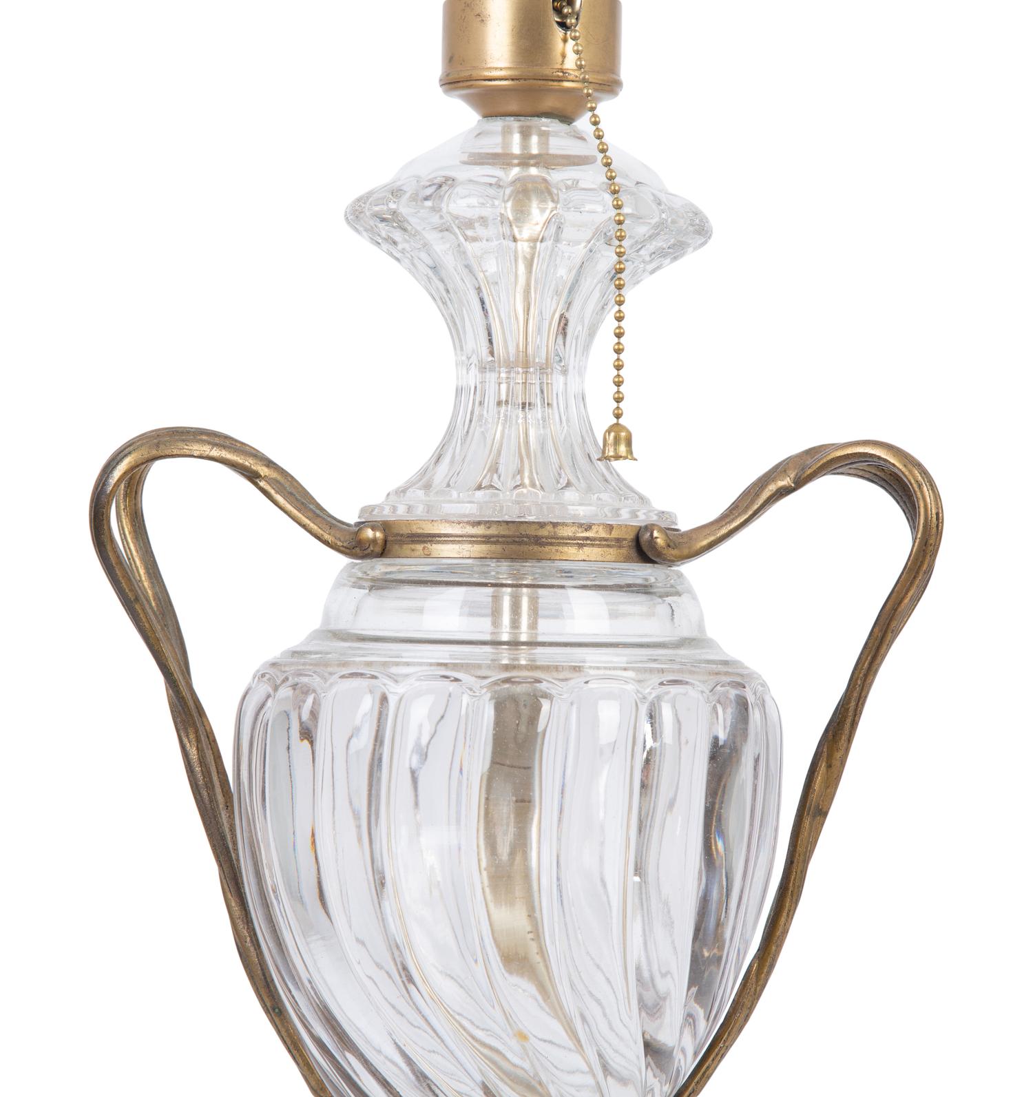 A Louis XV Style Gilt Metal Mounted Glass Urn