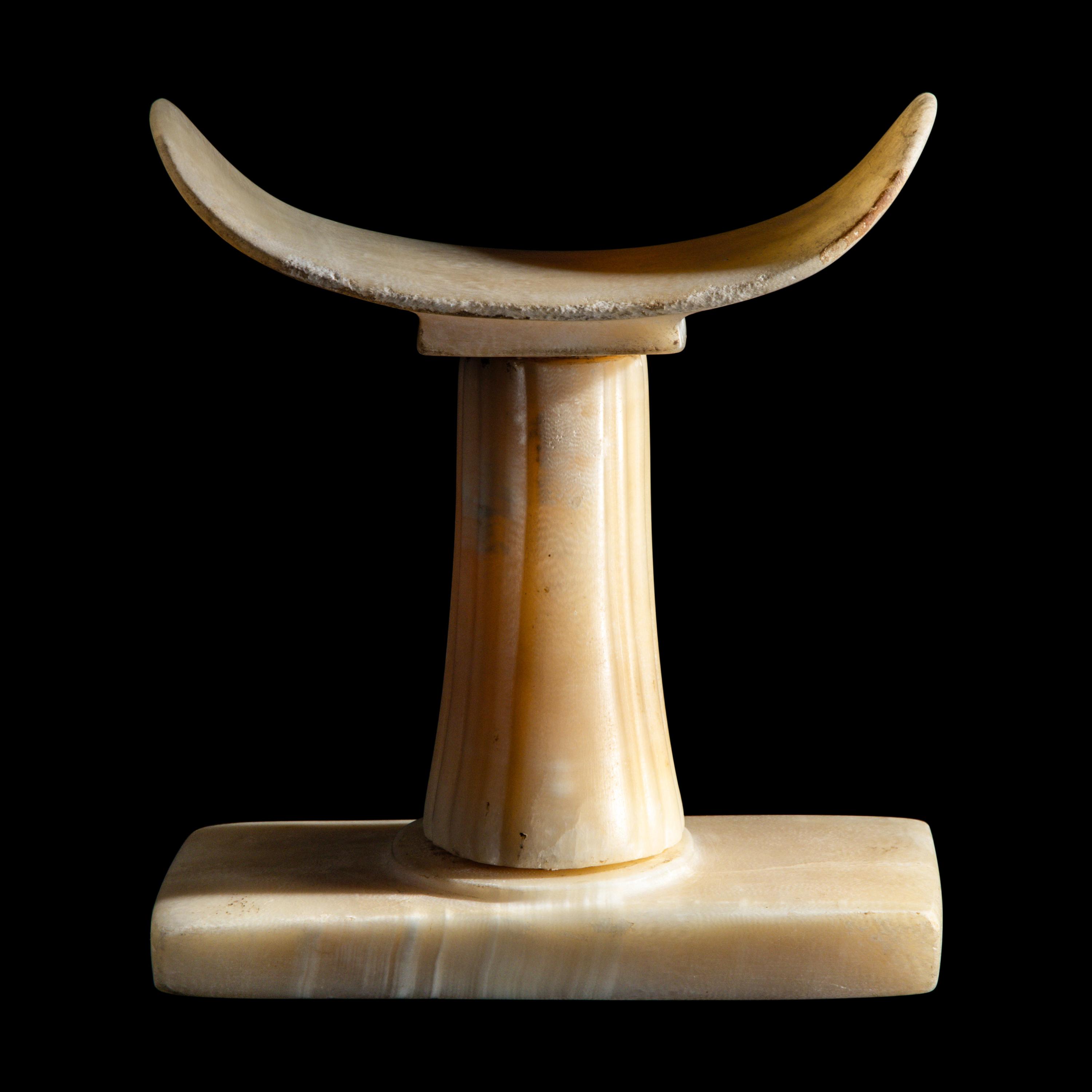 An Egyptian Alabaster Headrest