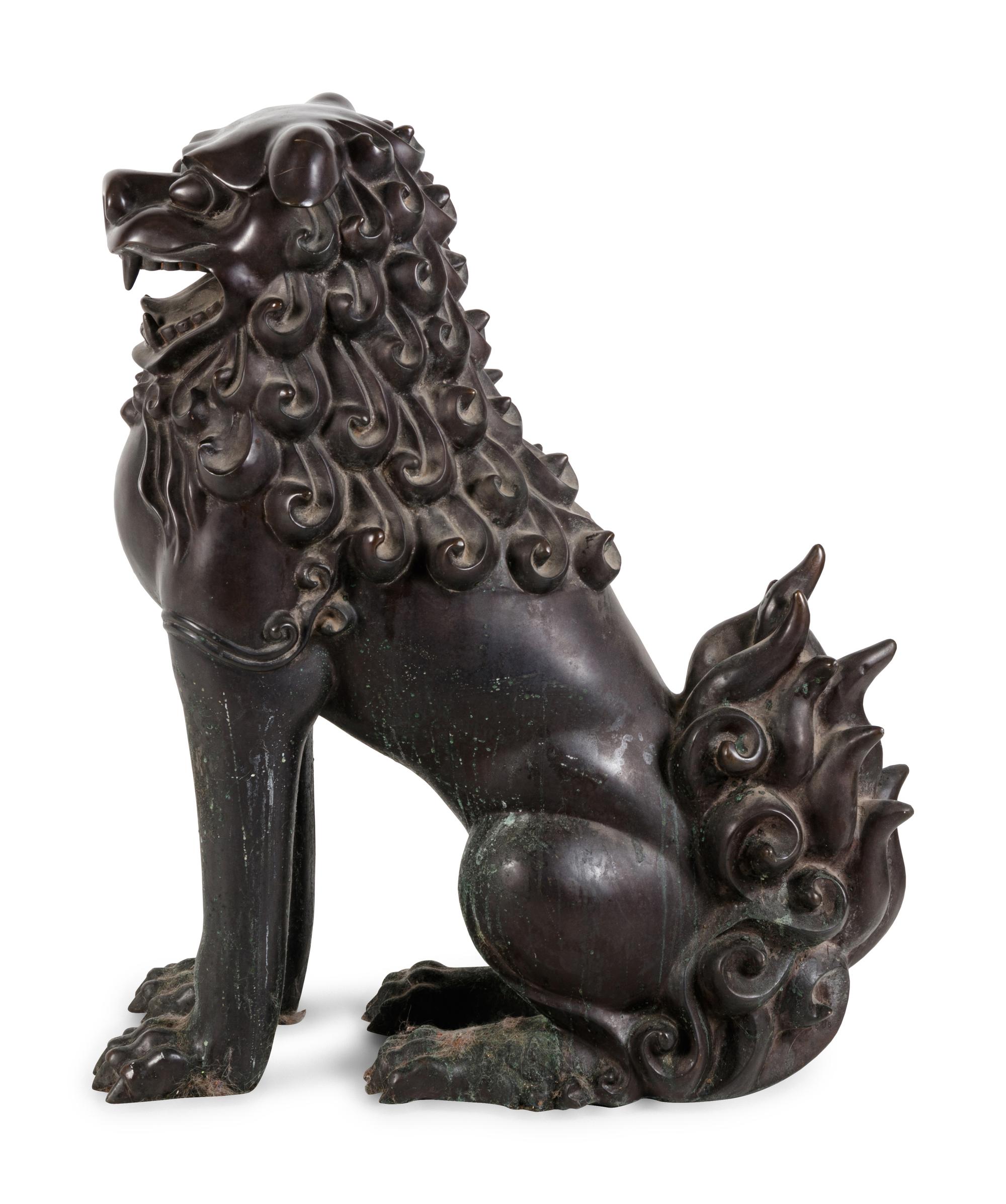 A Chinese Bronze Figure of a Fu Lion