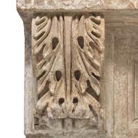 A Carved Sandstone Cornice Fragment and a Carved Marble Capital Fragment from the U.S. Capitol Building
