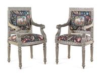 A Pair of Indian Silvered Armchairs