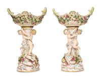 A Pair of Meissen Porcelain Baskets