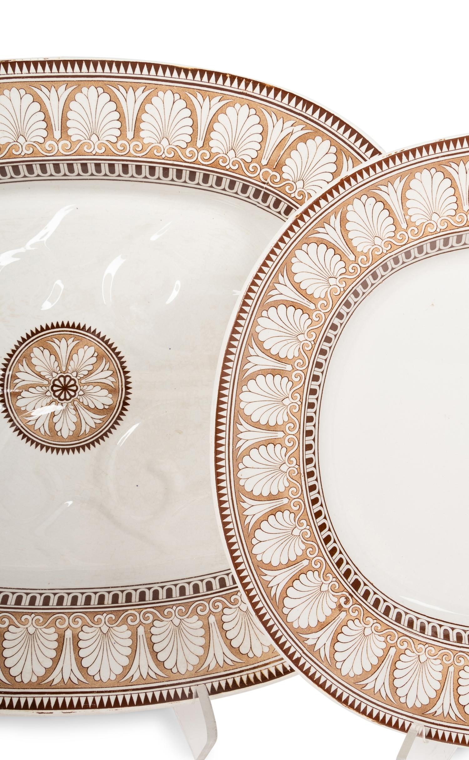 Two Large Spode Transfer-Decorated Earthenware Platters