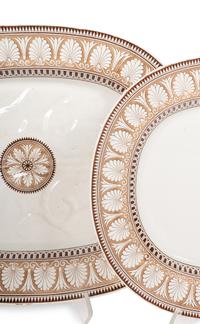 Two Large Spode Transfer-Decorated Earthenware Platters