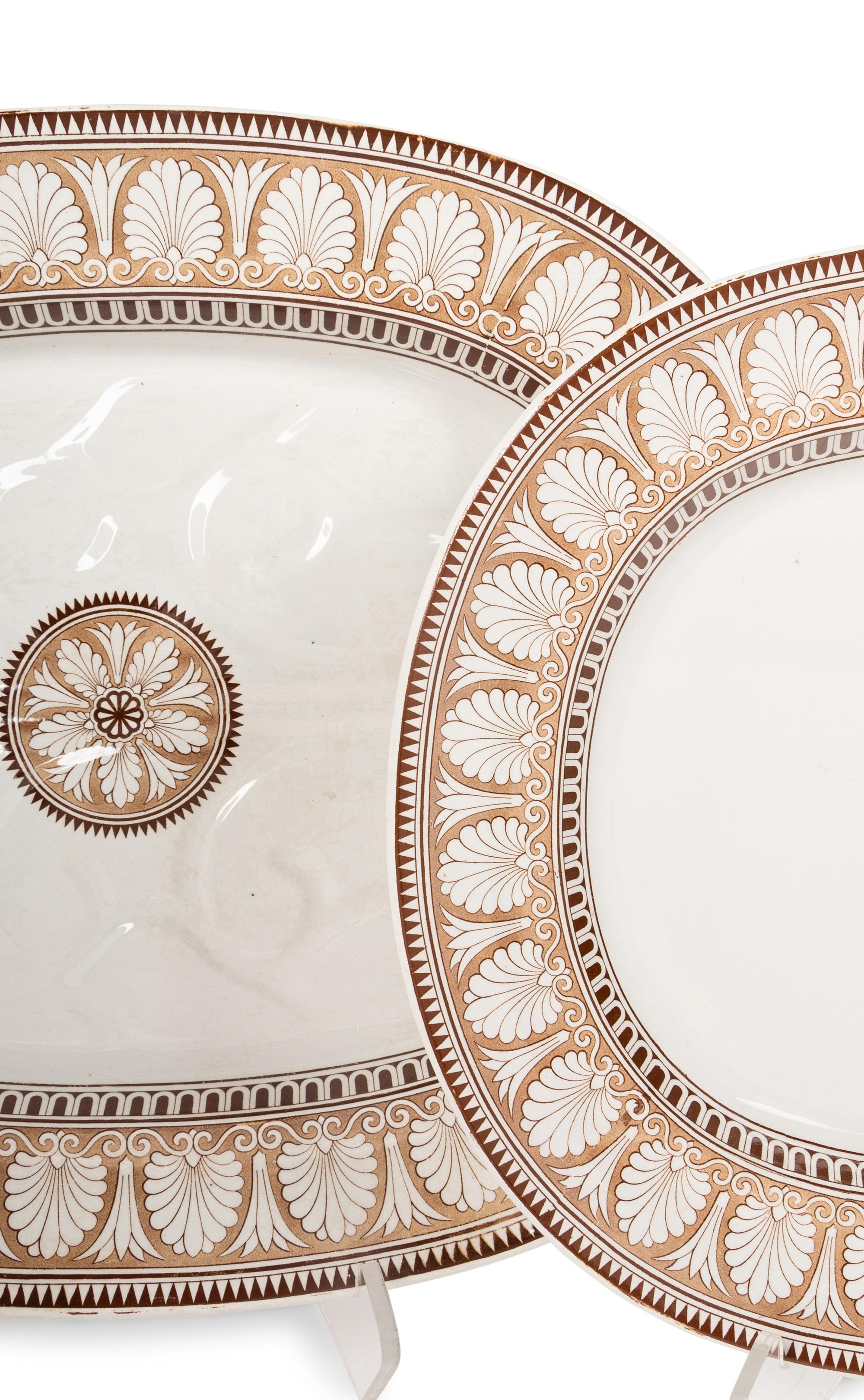 Two Large Spode Transfer-Decorated Earthenware Platters