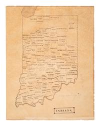 A Pen and Ink Hand-Drawn Student's Double-Sided Map of Michigan and Indiana