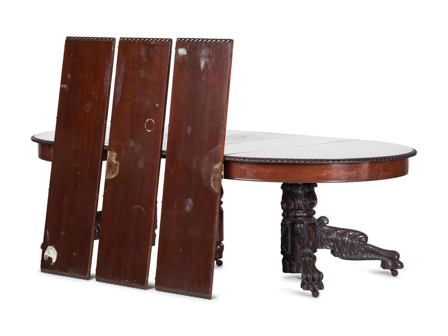 A Classical Carved Mahogany Extension Dining Table