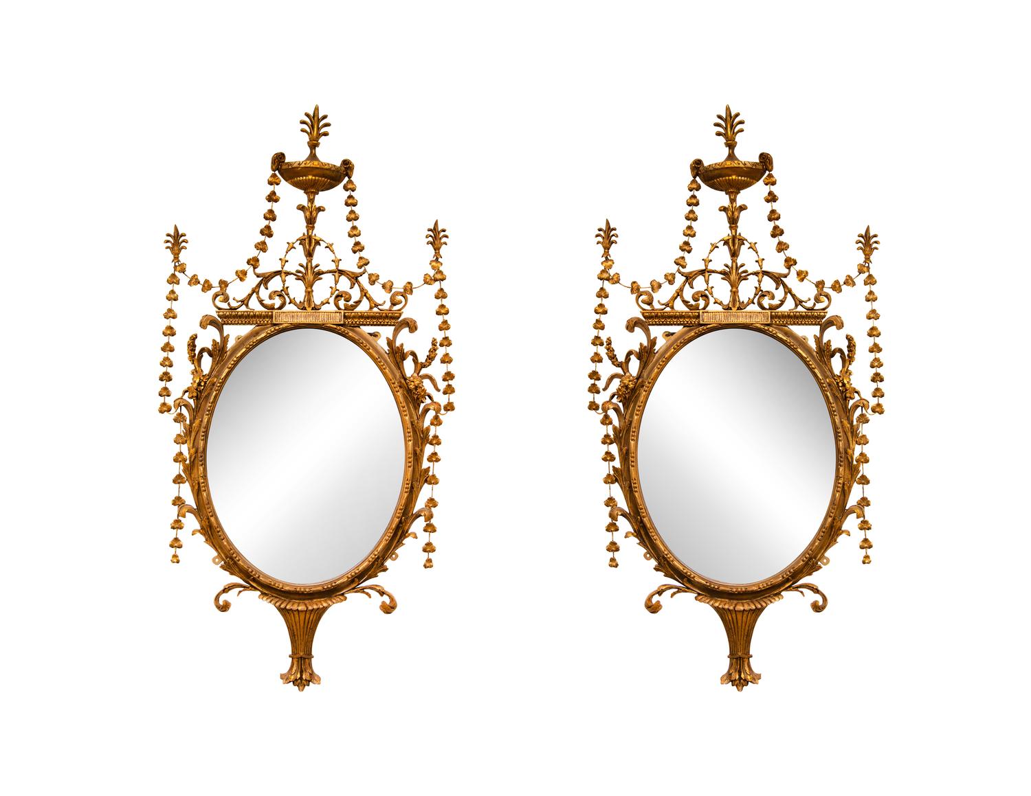 A Pair of George III Giltwood Mirrors