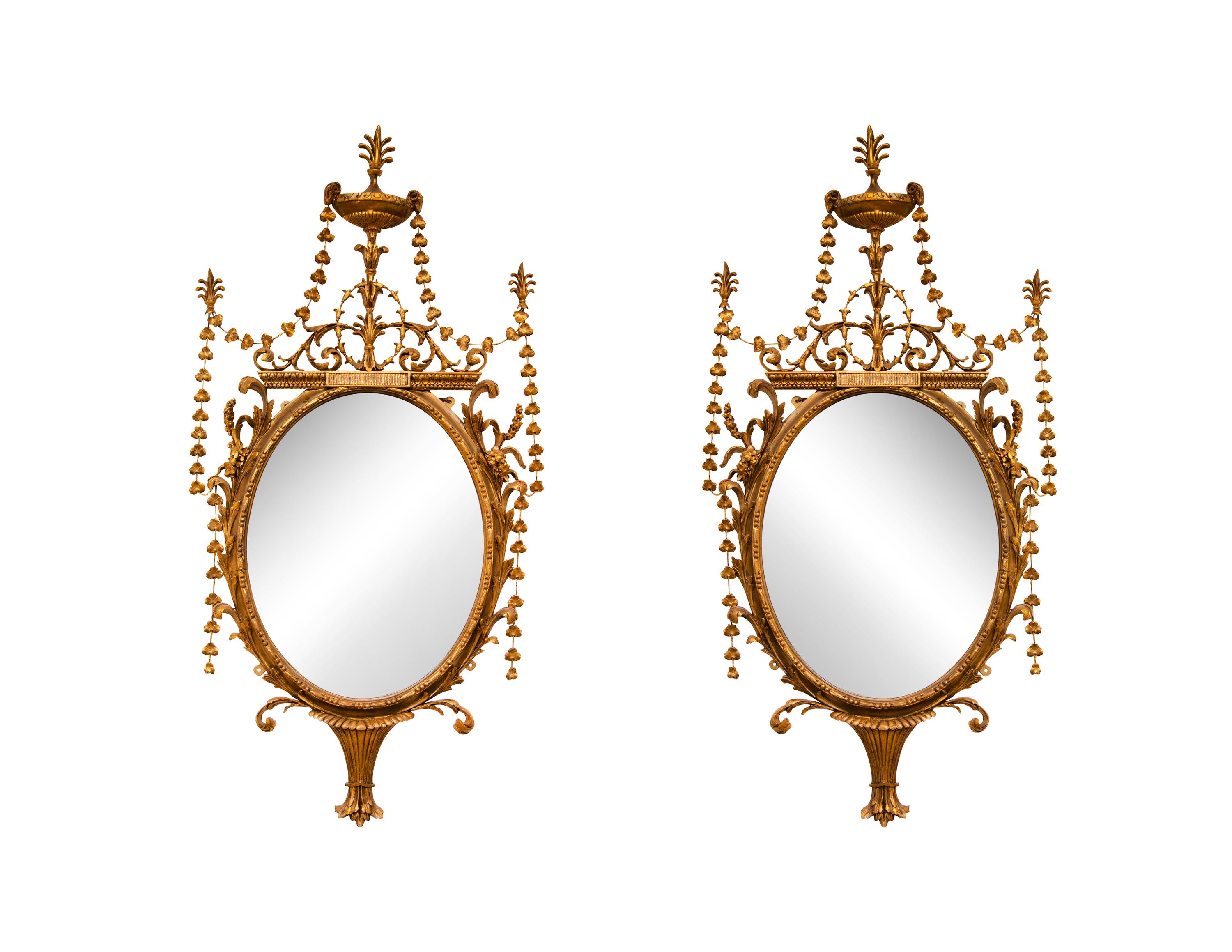 A Pair of George III Giltwood Mirrors
