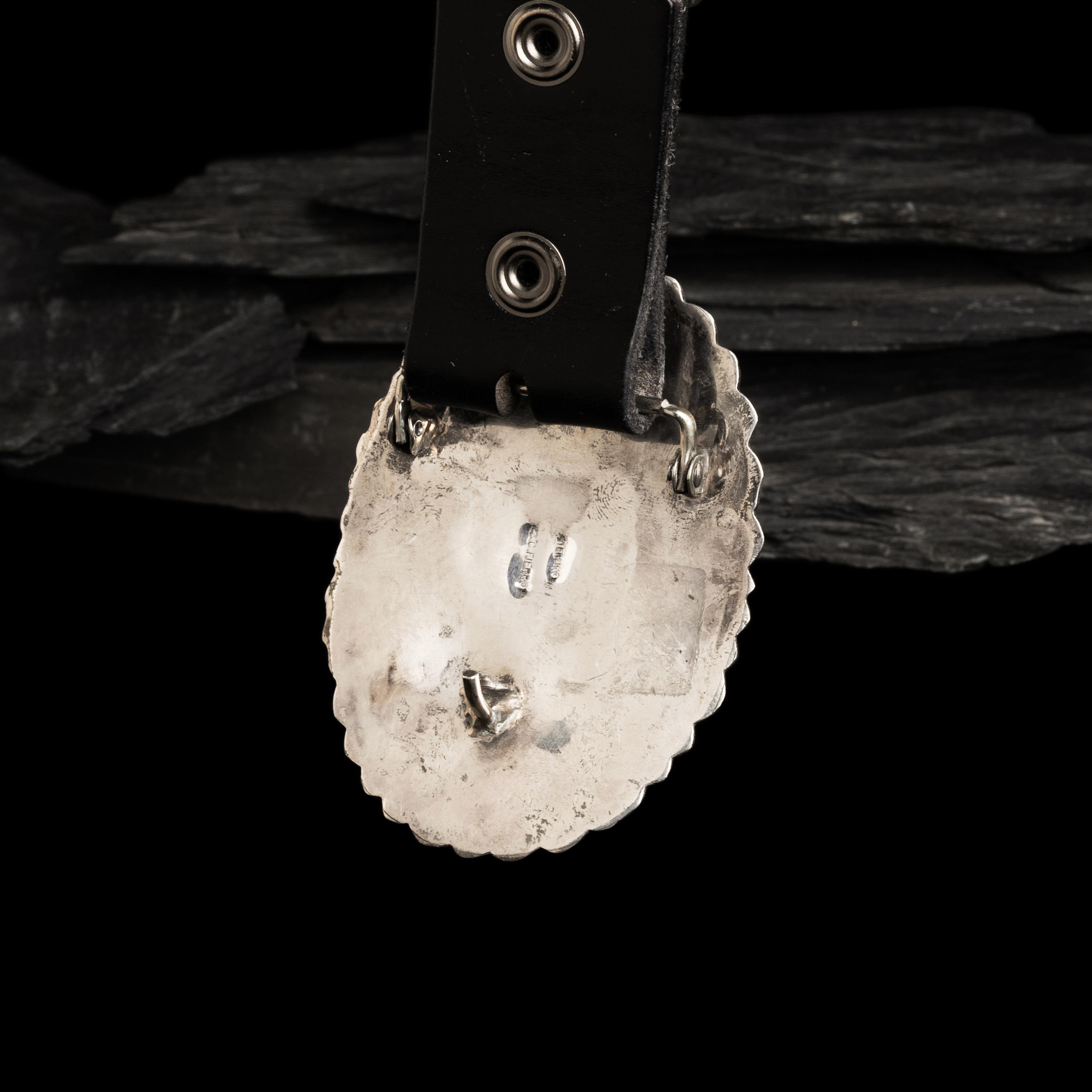 Southwestern Sterling Silver and Multi-stone Concha Belt