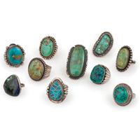 Navajo Silver, Turquoise, and Chrysocolla Rings