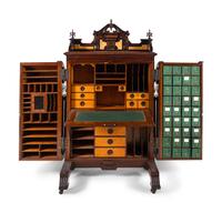 A Victorian Walnut and Bird’s Eye Maple Wooten Patent Desk
