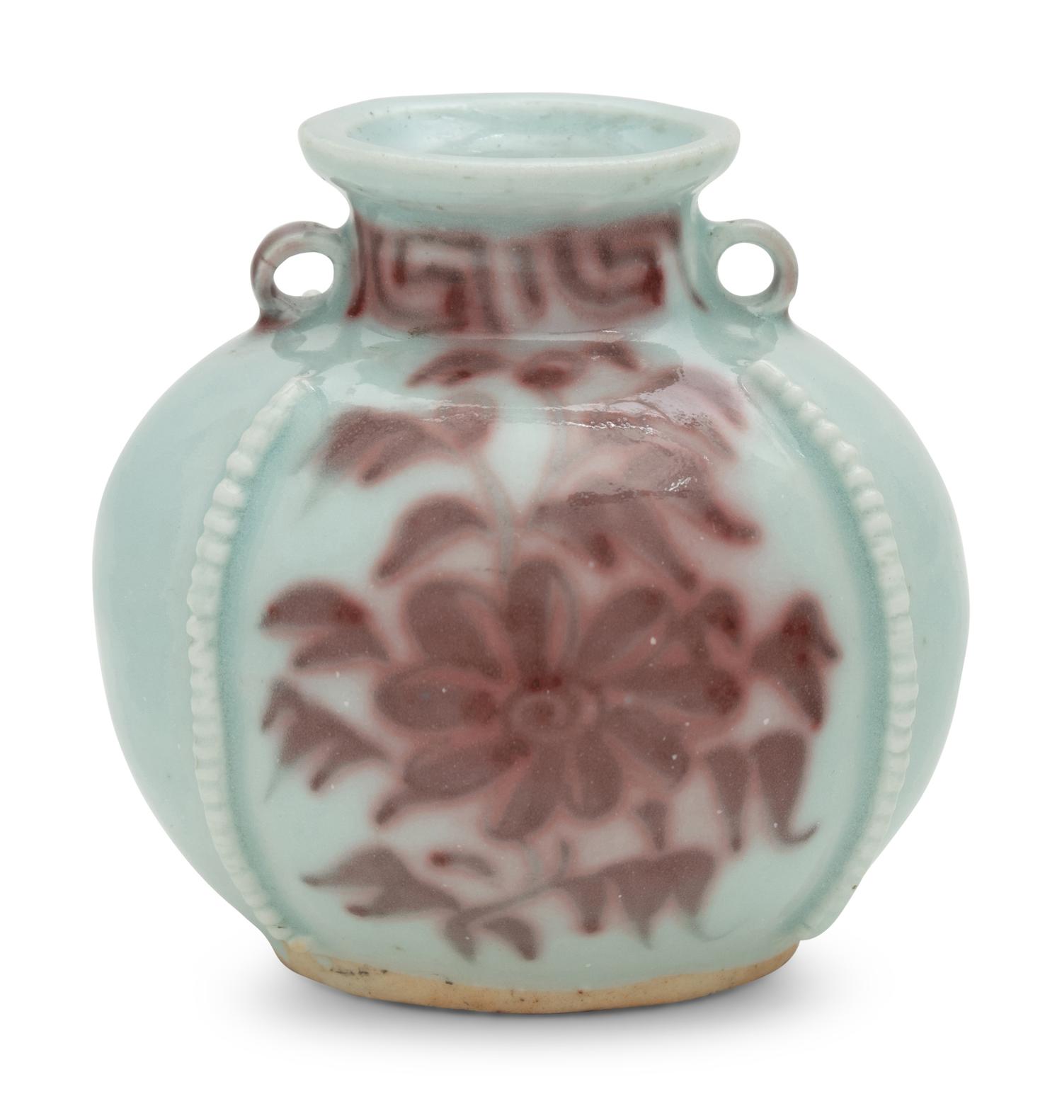 A Chinese Porcelain Iron Red and Qingbai Glazed Porcelain Jar