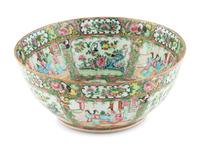 A Chinese Export Rose Medallion Punch Bowl