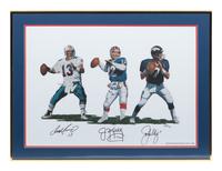 A John Elway, Jim Kelly, Dan Marino Signed Print,