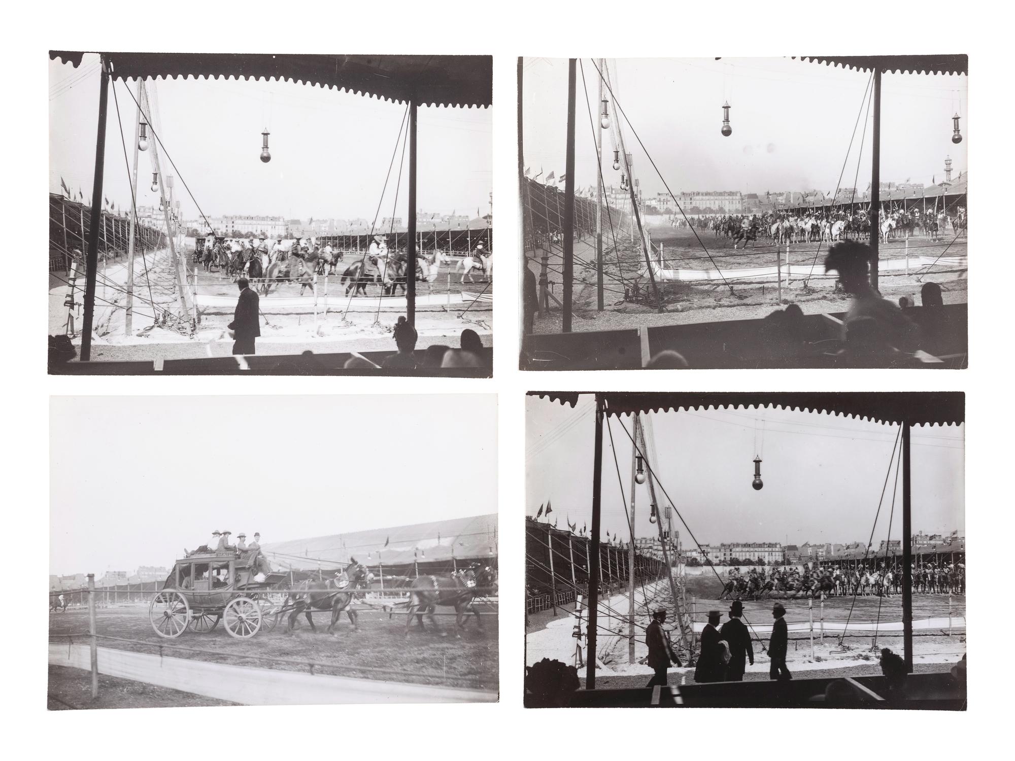 [WILD WEST SHOWS – FRANCE]. Archive of 11 silver gelatin photographs of Col. Cy Compton's Wild West Rodeo. Paris: Dérumaux, ca 1920s.