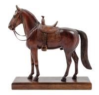 A Carved Wood Figure of a Horse Height 11 5/8 inches. — PETER GIBA, 20TH CENTURY